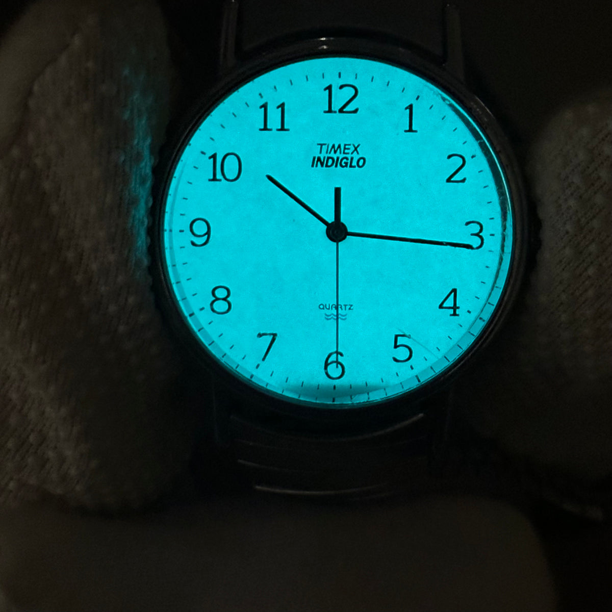 Timex Hombre Indiglo Dial Blanco y Brazalete Extensible Octubre de 1999