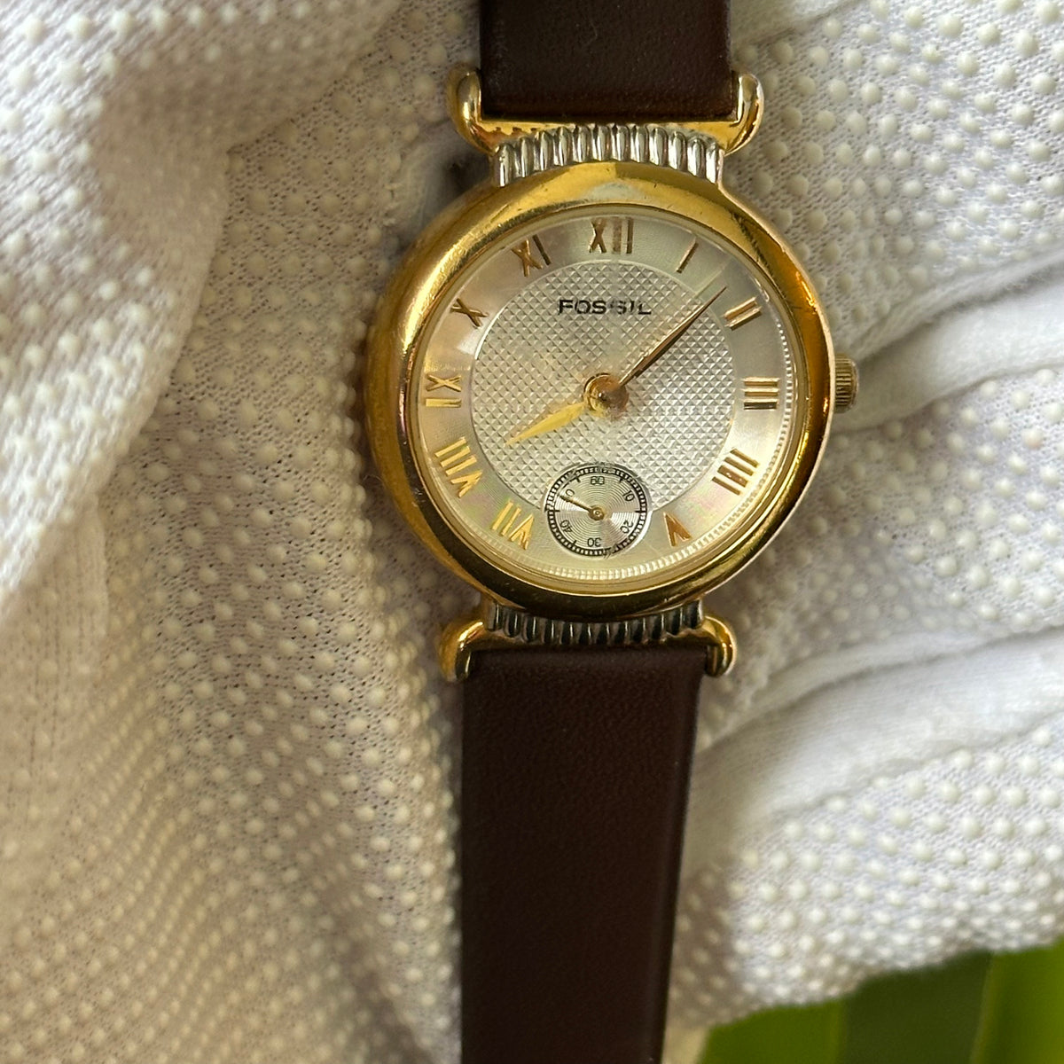 Fossil Mujer PC-9608 Cristal Facetado y Pequeño Segundero Año 1994