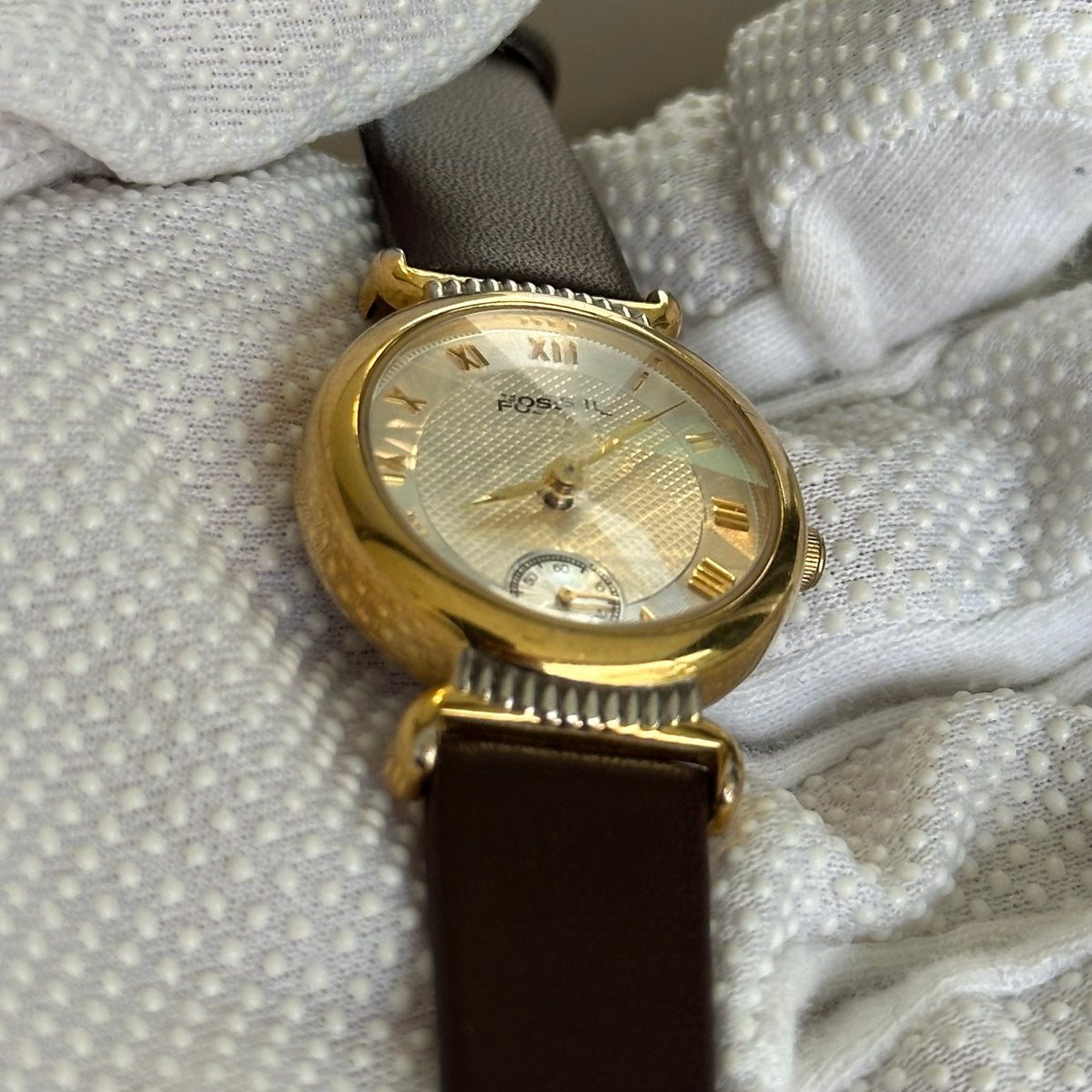 Fossil Mujer PC-9608 Cristal Facetado y Pequeño Segundero Año 1994