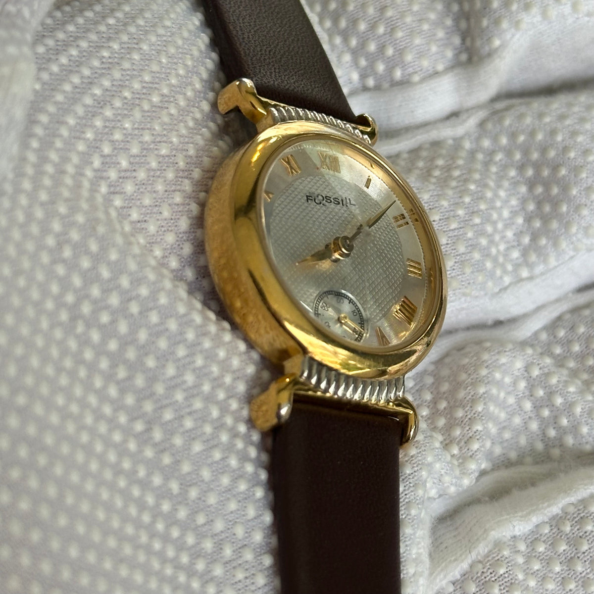 Fossil Mujer PC-9608 Cristal Facetado y Pequeño Segundero Año 1994