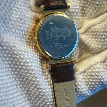 Fossil Mujer PC-9608 Cristal Facetado y Pequeño Segundero Año 1994