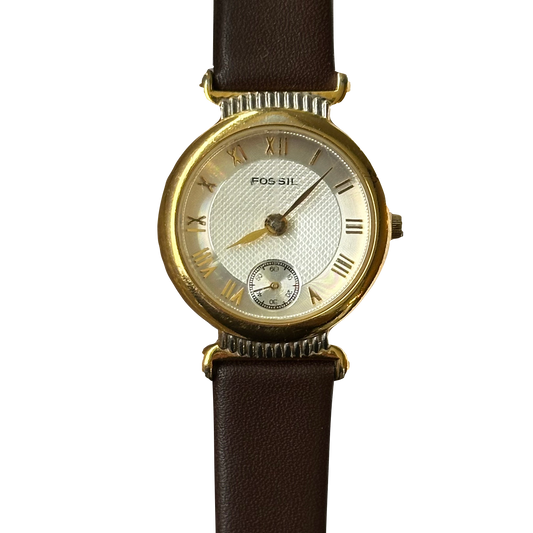 Fossil Mujer PC-9608 Cristal Facetado y Pequeño Segundero Año 1994