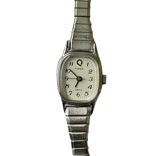 Timex Mujer Q Caja Alargada y Brazalete Speidel Febrero de 1985