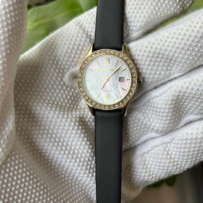 Seiko Mujer SOLAR Madreperla Cristales Abril de 2013 FAVOR LEER