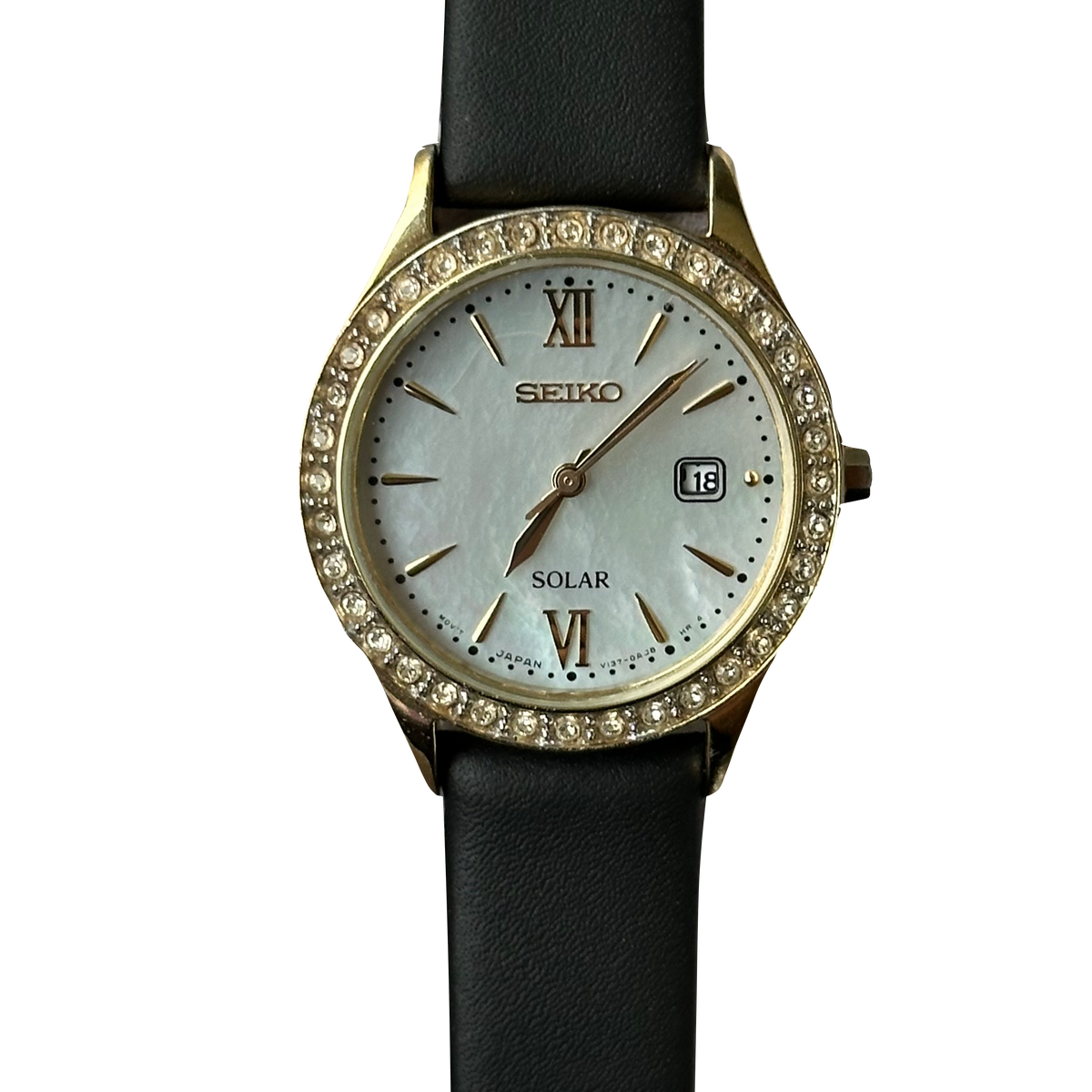Seiko Mujer SOLAR Madreperla Cristales Abril de 2013 FAVOR LEER