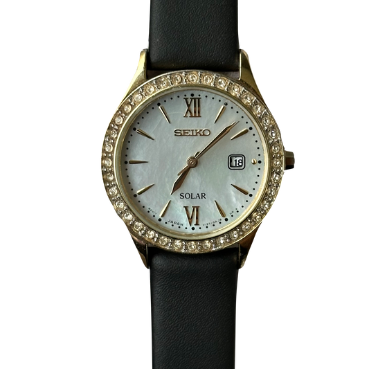 Seiko Mujer SOLAR Madreperla Cristales Abril de 2013 FAVOR LEER