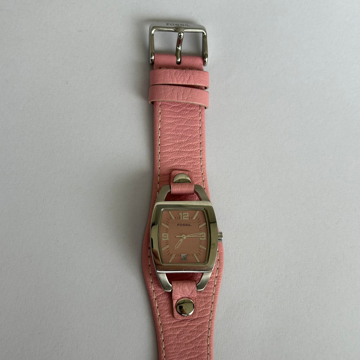 Fossil Mujer JR8479 Rosado Brazalete de Cuero Año 2004 ÚNICO