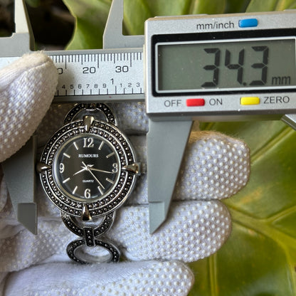 Reloj Joya Rumours Ovalado con Esfera Negra Año 1999 Estética Bisutería Antigua / NeoVintage — fotografía adicional 10