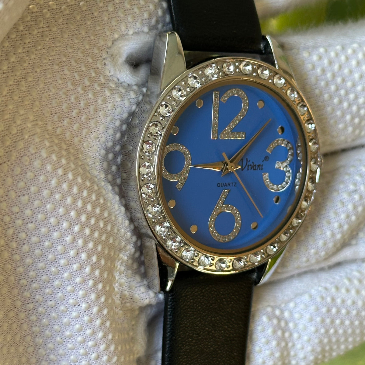 Vivani Quartz Mujer Azul con Bisel de Cristales Año 2010 Pulsera Nueva JAPAN MOV. — fotografía adicional 3