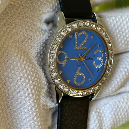 Vivani Quartz Mujer Azul con Bisel de Cristales Año 2010 Pulsera Nueva JAPAN MOV. — fotografía adicional 3