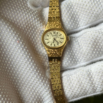 Reloj Joya SEIKO 4N00-5291 Dorado con Brazalete Texturado Abril de 1995 Estética Mosaico ÚNICO — IMG_9755.jpeg