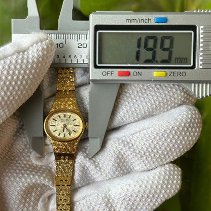 Reloj Joya SEIKO 4N00-5291 Dorado con Brazalete Texturado Abril de 1995 Estética Mosaico ÚNICO — IMG_9759.jpeg