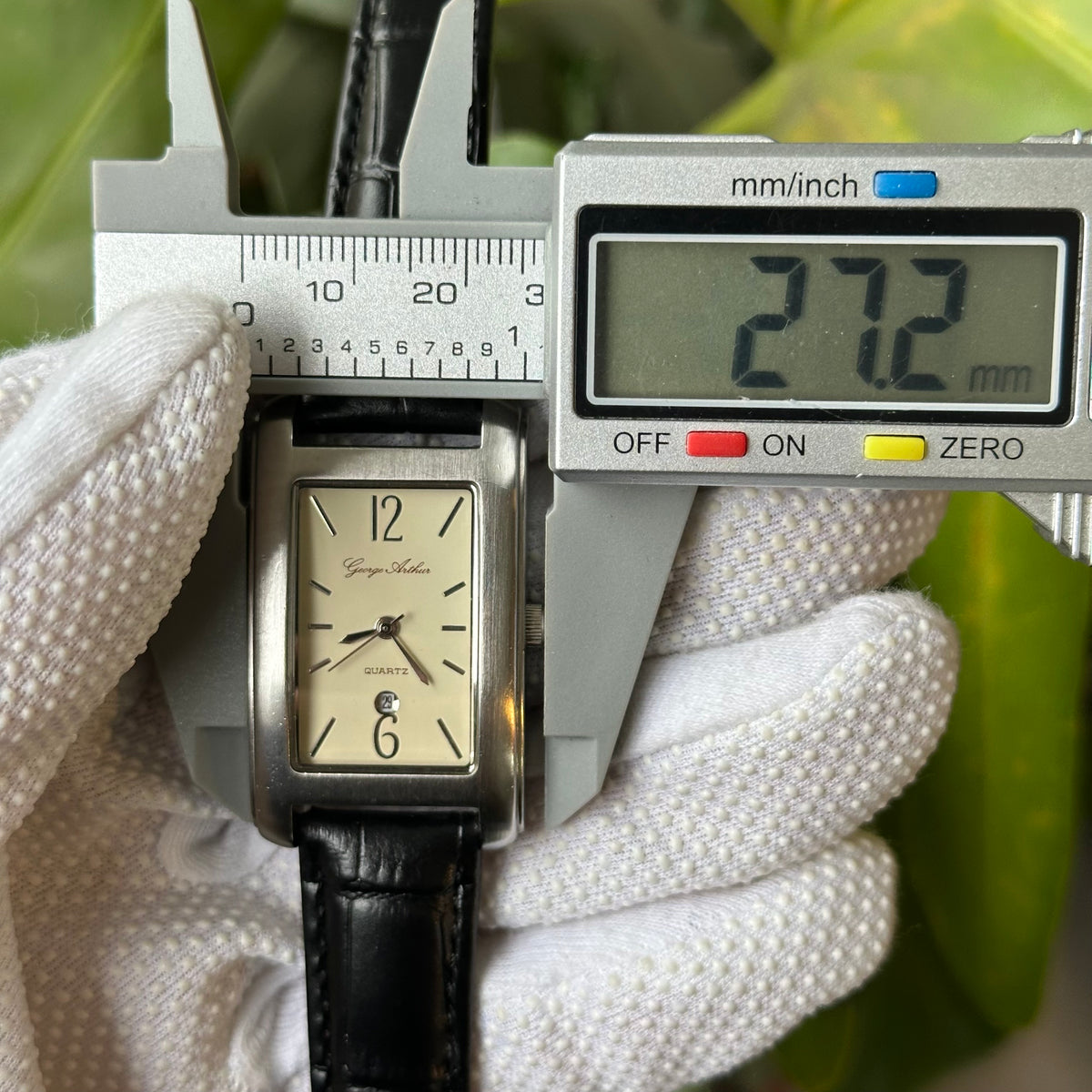 Reloj George Arthur Philadelphia Hombre Rectangular con Calendario Año 2000 Geometría Art Déco