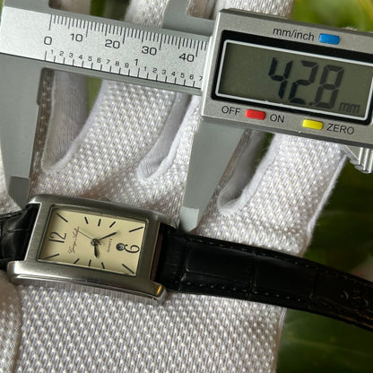 Reloj George Arthur Philadelphia Hombre Rectangular con Calendario Año 2000 Geometría Art Déco