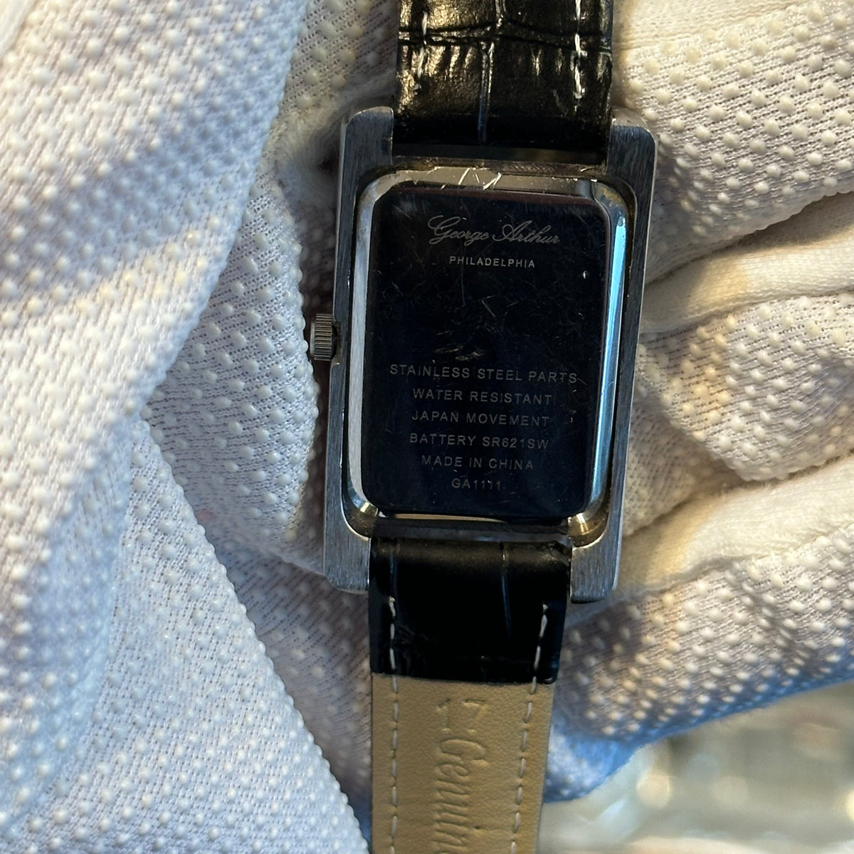 Reloj George Arthur Philadelphia Hombre Rectangular con Calendario Año 2000 Geometría Art Déco