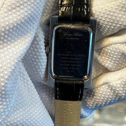 Reloj George Arthur Philadelphia Hombre Rectangular con Calendario Año 2000 Geometría Art Déco