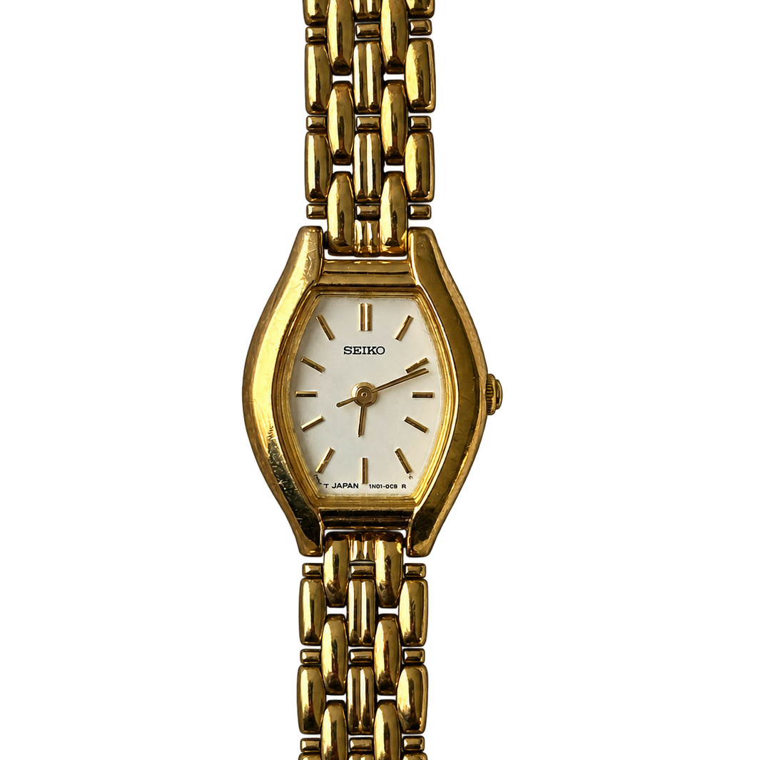 Reloj Joya SEIKO 1N01-5C19 Mujer Tonneau Dorado Diciembre de 1999