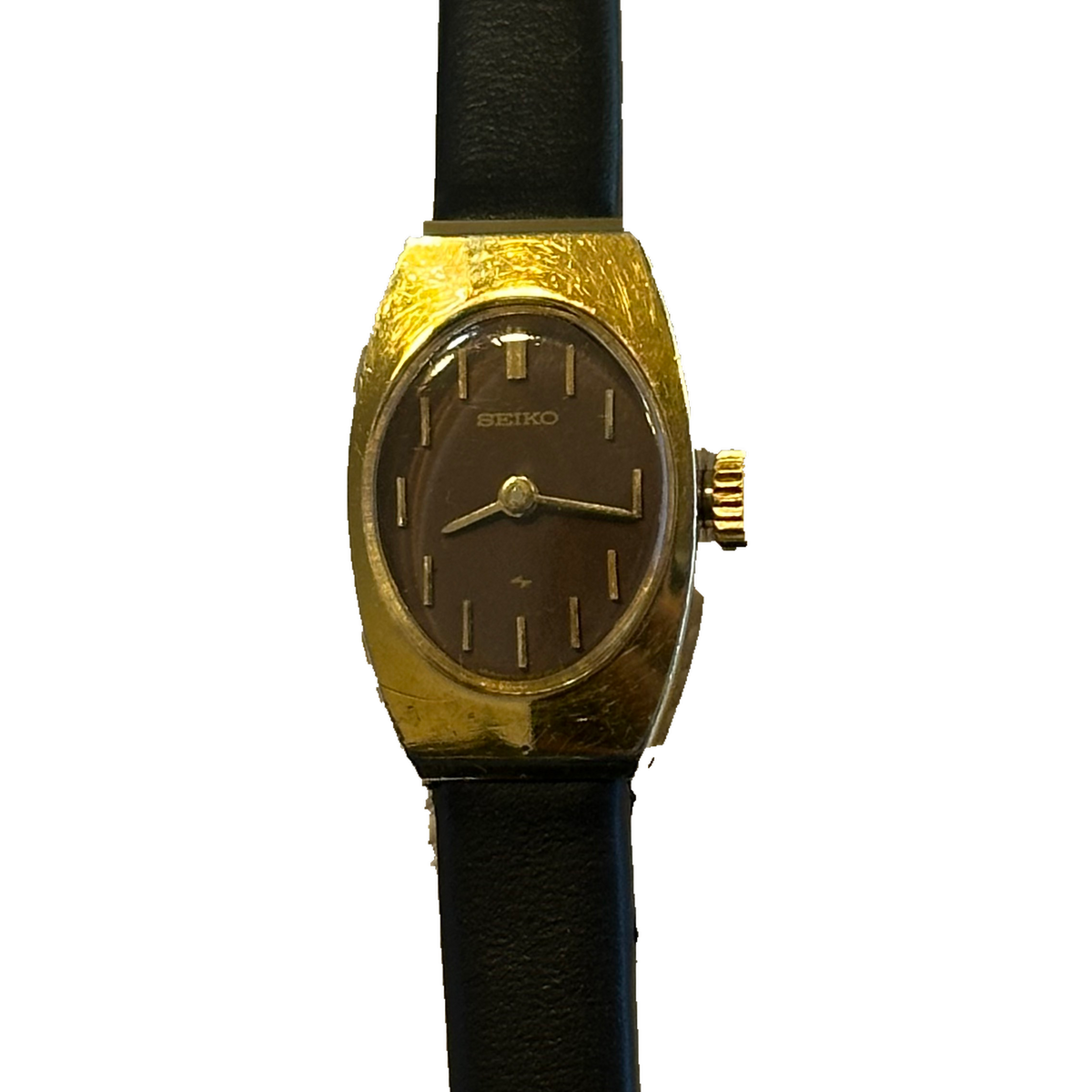 Reloj Seiko 11-7039 A Cuerda Mujer Esfera Chocolate y Caja Dorada Elab. Mayo 1972